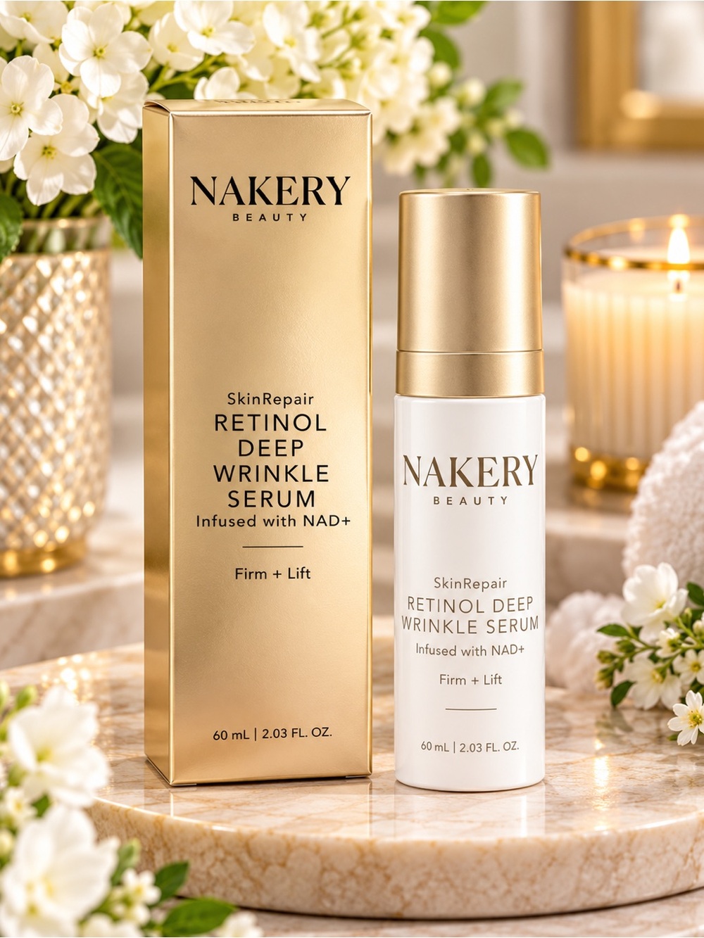 Nakery Beauty Retinol Deep Wrinkle Serum NAD+ 2.03 oz Full Size